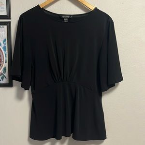 Banana Republic- Flutter Sleeve Peplum Top (Black)